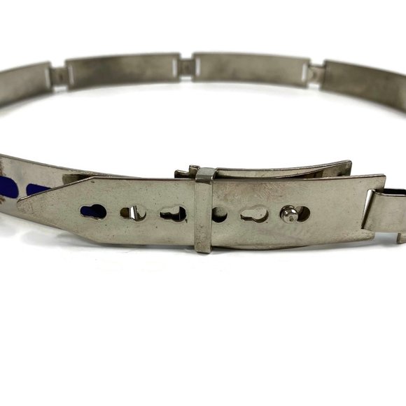 Mid Century Silver Italian Belt Made in Italy - Picture 3 of 8